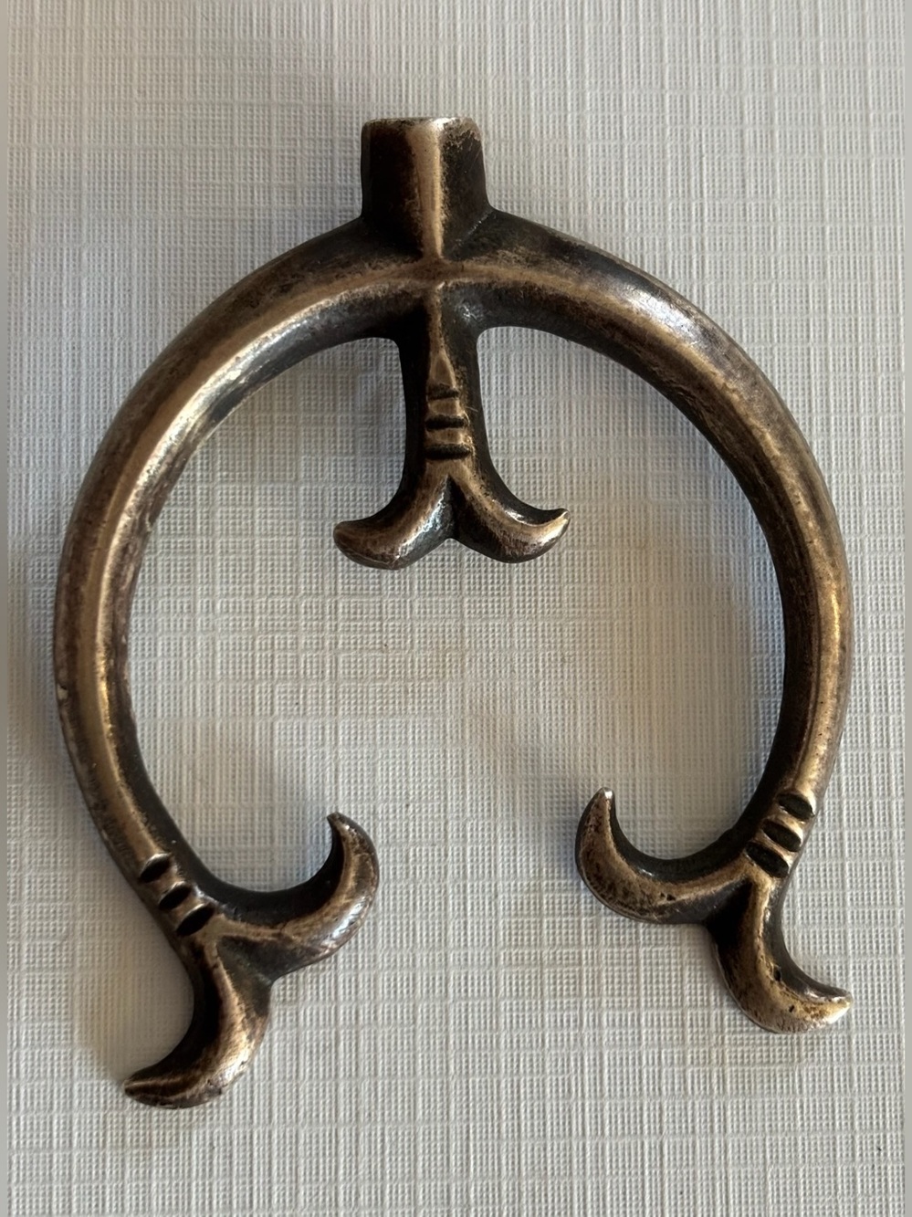 Vintage Navajo Style Sterling Silver Sandcast Naja Pendant (Unsigned)